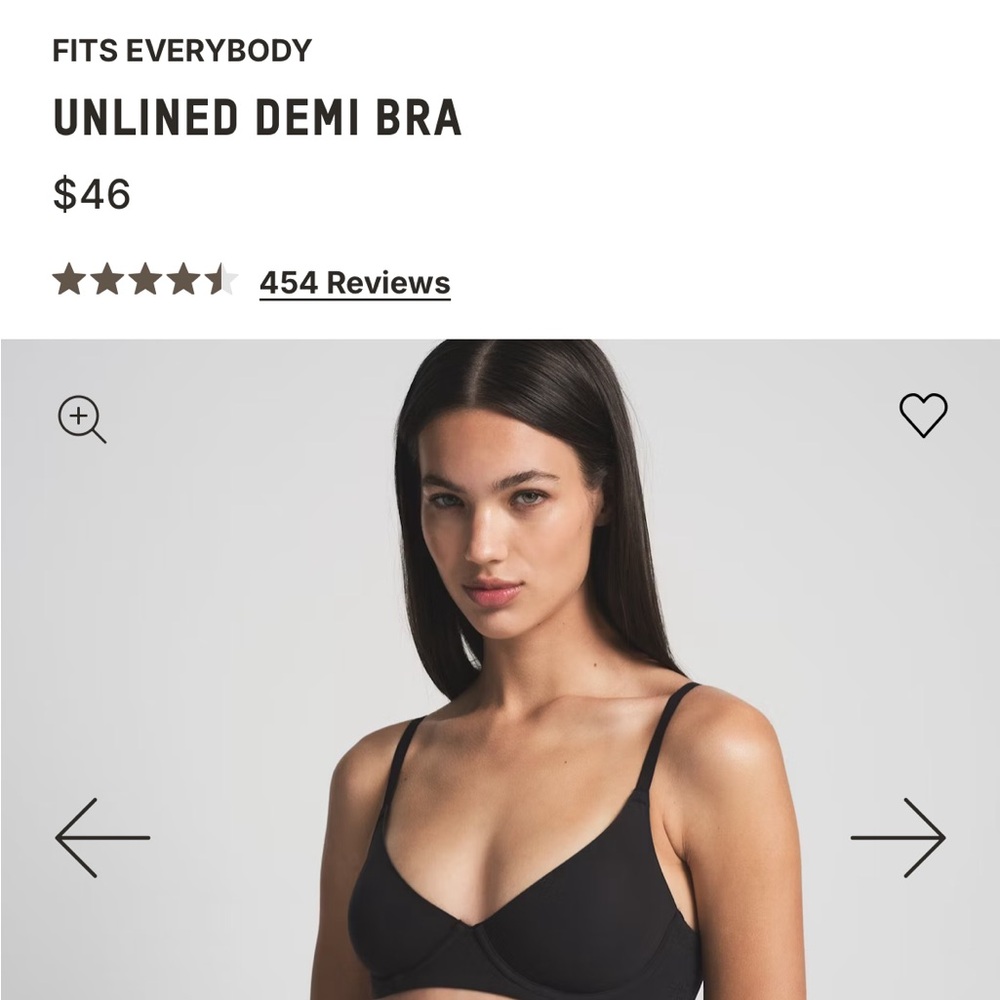 SKIMS Fits Everybody Unlined Demi Bra - Black